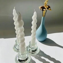 1 Box mit 3 Stücke spiralförmigen Spitzkerzen, 7,1 Zoll/18 cm, Bodendurchmesser 2 cm, 6 Stunden Brennzeit, unparfümiert, tropffrei, konisch Design, für Dinnerparty, Hochzeitsdekoration, Halloween, gruselig, Herbst, Weihnachten, Winter, Feiertage, Festivals, Raumdekoration