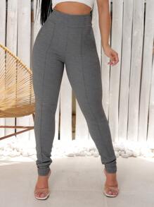 Women Pants - 灰色 - 查看 2