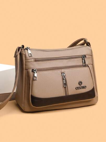 2024 New Arrival Genuine Leather Texture Shoulder Crossbody Bag For Women, Large Capacity Fashionable Mom Bag For Middle-Aged And Elderly Ladies