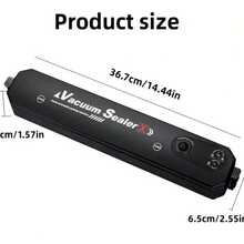 Máquina selladora al vacío para procesador de alimentos con fuerte succión - Negro - Ver 3