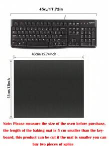 1 件可重复使用烤箱垫，微波炉适用玻璃纤维特氟龙烘焙衬垫，耐热不粘垫 - 黑色 - 查看 7