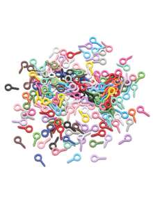 100入/包五彩色5*10mm微型螺旋眼針、眼針鉤、眼針孔子,螺紋扣環,用於首飾製作 - 鐵烤漆羊眼 - 查看 7