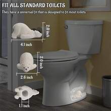 1入陶瓷北極熊馬桶地螺栓帽,馬桶螺栓帽可愛浴室裝飾,有趣的動物主題馬桶小工具易安裝馬桶置換零件 - 白色 - 查看 3