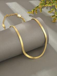 1入組經典&多用途925 銀蛇鏈條,合適的適用於女性日常裝飾用品 - 金黃色 - 查看 2