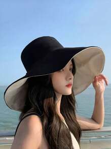 女士宽檐遮阳帽，1顶。防紫外线钓鱼帽，带可拆卸帽檐。夏季可折叠狩猎帽。 - 紅色 - 查看 6