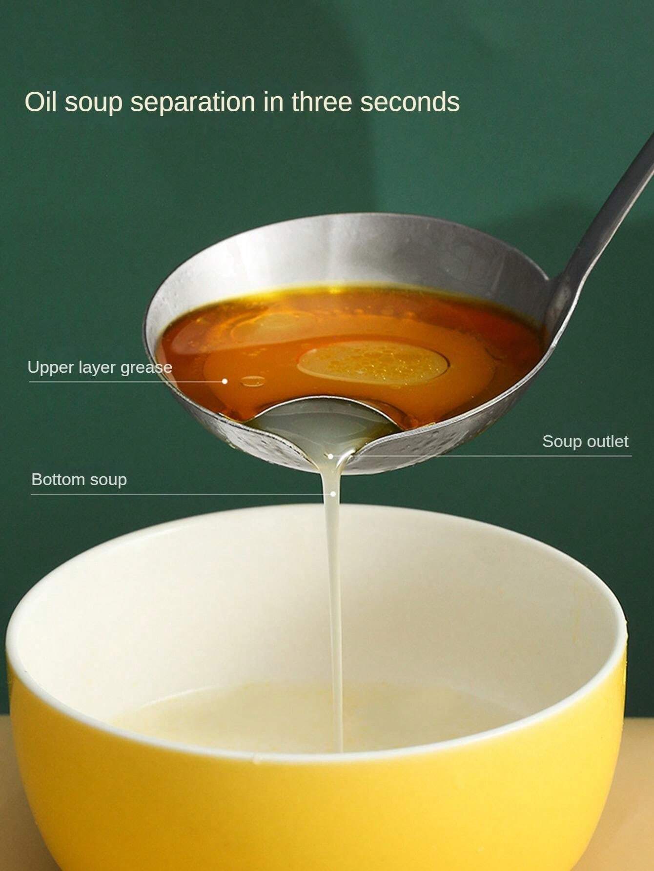 Stainless Steel Oil Filter Spoon, OilSeparating Ladle, Skimming Spoon