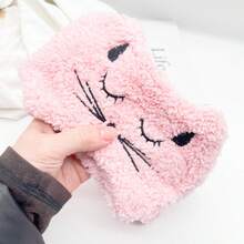 1pc Women's Cat Ear Wide Headband, Adhesive Makeup Headwrap Spa Hair Accessories Bath Hair Band Makeup Head Scarf Facial Washing Sweatband - Black - View 4