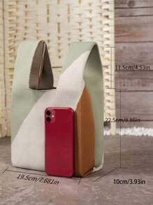 1 件迷你尺寸条纹色块镂空针织钩针透气轻便可折叠雨伞化妆品香水笔记本防污开口简约女士单肩包手提包手提包，母亲节礼物，妈妈礼物，妈妈的必需品，外出妈妈包，完美搭配度假服装女士，度假必需品，非常适合夏季、度假和海滩 - 彩色 - 查看 7