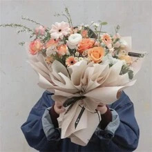 5 Stück/10 Stück/20 Stück Dekorpapier zum Einwickeln, wasserfestes florales Bouquet Einwickelpapier für Floristenbedarfe, Muttertagsgeschenke, Partydekoration, Blumenläden, Hochzeiten, Geburtstage und DIY Basteleien. Optionen beinhalten: Einfarbig mit Goldkanten, koreanischer Farbverlauf-Einzelbögen, transparente Glasbahn, einfarbiges matter Bouquet Papier mit Rosegoldrahmen und vintage Kraftpapier für Geschenkboxen., Weihnachten, Valentinstag