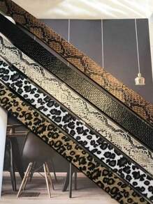 一条简约休闲女士腰带，韩版 BF 风格时尚装饰，适合女性学生街头万圣节豹纹夏季、学校秋季、秋季、万圣节 - 彩色 - 查看 3