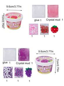 1 pieza Lodo de cristal de slime con aroma a fruta, arcilla de crema. Juguete antiestrés hecho a mano tipo postre DIY para adolescentes y adultos. Mezcla de colores de frutas, para compartir en fiestas, regalo, accesorios. Se puede mezclar, amasar, estirar, tiene gran capacidad. El mejor regalo de vuelta a clases. Regalo de Navidad y Halloween, regalo de fiesta [Estilo aleatorio]