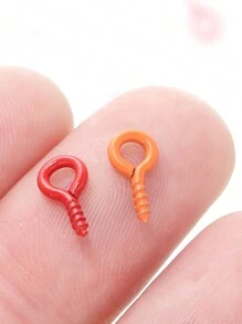 100入/包五彩色5*10mm微型螺旋眼針、眼針鉤、眼針孔子,螺紋扣環,用於首飾製作 - 鐵烤漆羊眼 - 查看 5