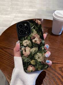 1入3D花朵和花紋紋理仿皮柔軟防震手機殼，適用於iPhone和Samsung - 彩色 - 查看 2