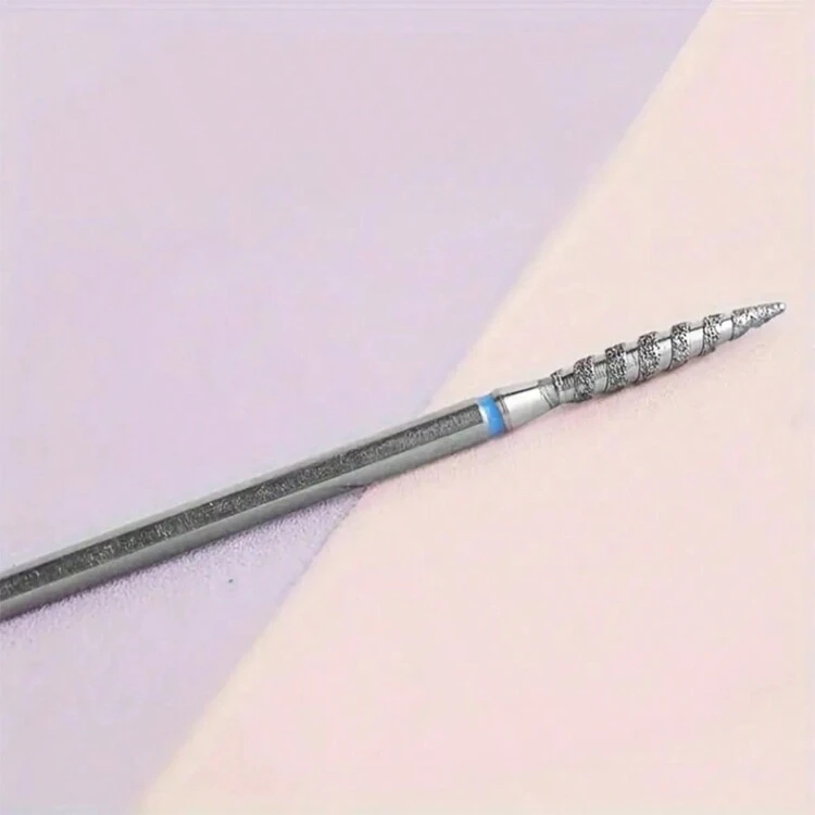 2pcs Tornado Flame Diamond Nail Drill Bits - 3/32" Shank Nail Cutter - Rotary File Accessories - Professional Spiral Nail Grinder For Nail Technicians - Multicolor - View 5