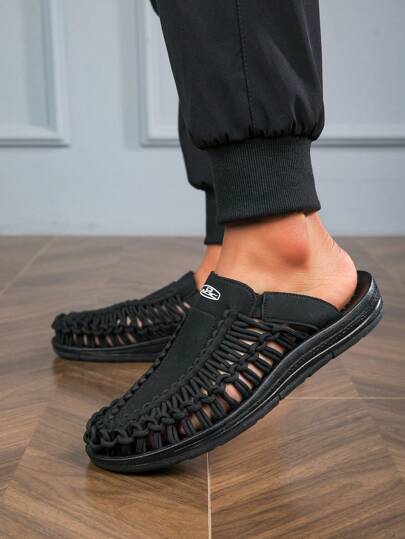 Men's Handmade Woven Beach Sandals Outdoor Casual Comfortable Vacation Walking Shoes