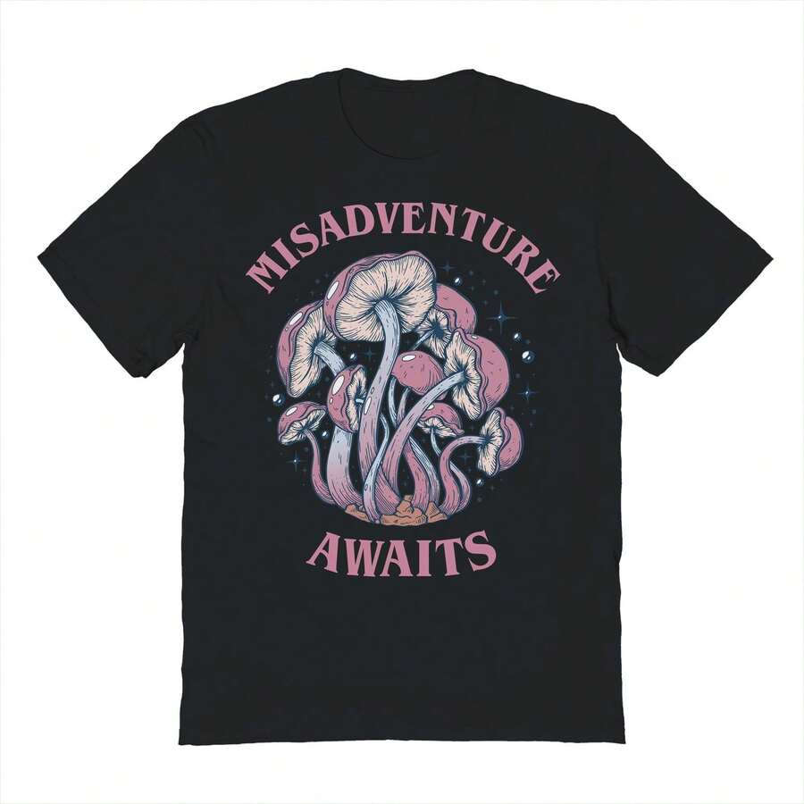 Pop Creature Misadventure Graphic Unisex Cotton Short-Sleeve T-Shirt - màu đen - Xem 1