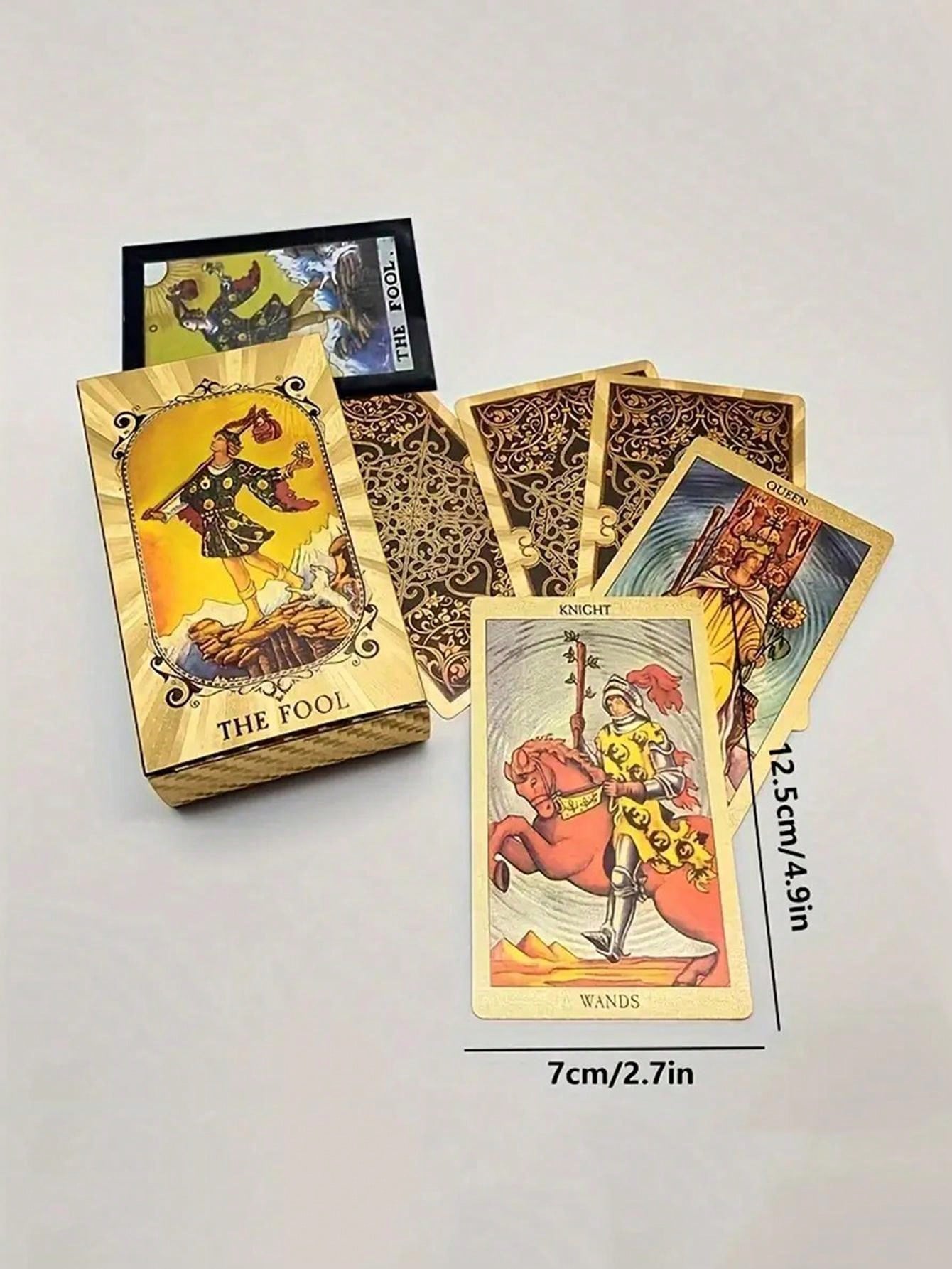 Cards 78 Gold Foil Cards With Instruction Booklet, Wrinkle Resistant