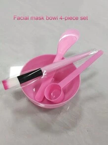 8pcs/Set Face Mask Bowl, Measuring Spoon, Applicator Brush, Stirring Bar, Facial Skin Care Tool Kit - Pink - View 1