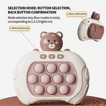 速度推動遊戲機,具有壓力緩解和拼圖功能,打地鼠遊戲,鍛煉反應能力的玩具 - 粉色 - 查看 7