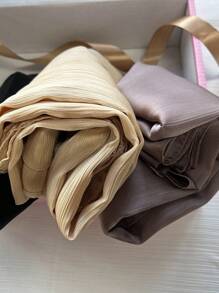 1 Box Women's Crinkled Satin Muslim Hijab With Box Packing - Multicolor - View 9