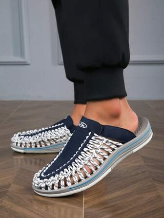 Men's Handmade Woven Sandals, Outdoor Casual Comfortable Commuting Slippers, Fashionable & Perfect For Beach Holiday