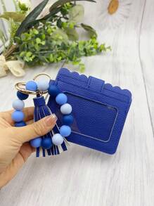 1 件女式多色串珠 PU 流苏钥匙钱包、零钱包、卡包、腕包、钥匙扣，可作为礼物送给妈妈和朋友，波西米亚风圣诞节汽车配件包饰学校可爱哥特 Y2k 包挂绳带身份证夹汽车配件包饰 - 卡包 - 查看 20