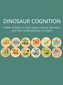 蒙特梭利早教儿童益智木制卡通恐龙找相同游戏认知恐龙有利于训练儿童注意力和记忆力学校、学生、文具、学校用品恐龙游戏、木制玩具、游戏记忆 - 彩色 - 查看 5