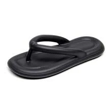 Dép xỏ ngón mùa hè mới đi biển ngoài trời, dép xỏ ngón đế bằng cho nữ, sử dụng trong nhà & ở nhà - màu đen - Xem 6