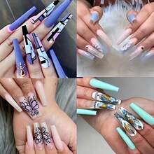 Short Square Almond Coffin Nail Tips - 100Pcs/Box Clear Soft Nail Tips Full Cover Gel Nails False Nails Pre-Shaped Acrylic Press On Nails For Extensions Easy For Home DIY Nail Salon
