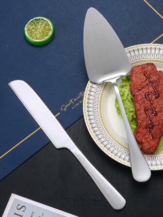1/2 件不锈钢烘焙餐具套装，包括奶酪和面包刀和铲子。适用于餐厅、婚礼、生日、宴会、甜点、蛋糕、披萨、厨房、圣诞礼物