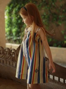 Jeune fille 1 pièce Combinaison rayée pour le printemps / l'été