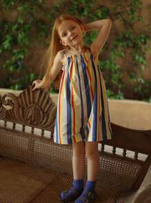 Jeune fille 1 pièce Combinaison rayée pour le printemps / l'été
