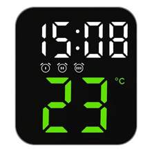 Relógio Digital Led Temperatura Alarmes Usb Mesa E Parede LE2164 - Preto - Visão 3