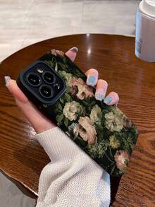 1入3D花朵和花紋紋理仿皮柔軟防震手機殼，適用於iPhone和Samsung - 彩色 - 查看 5