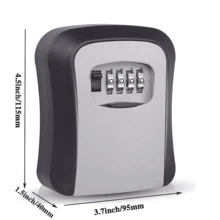 1pc Outdoor Waterproof Key Lock Box - Portable Combination Lock Box For House Keys And Car Keys - Real Estate Agent Security Lock Box With Password - Master Key Storage Box For Door Knob - Safely Hide Your Keys - Grey - View 2