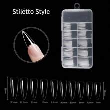 Short Square Almond Coffin Nail Tips - 100Pcs/Box Clear Soft Nail Tips Full Cover Gel Nails False Nails Pre-Shaped Acrylic Press On Nails For Extensions Easy For Home DIY Nail Salon