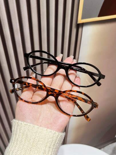 1 Pair Women's Round Vintage Fashion Glasses, Crafted To Create An Irresistible Aesthetic Accessory. This Full-Frame Design, Specially Created For Women, Is A Highly Practical Everyday Glasses That Can Take You From The Office To Any Other Busy Life Situation. Can Be Customized For Prescription