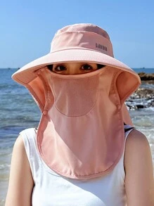 JOYLORD 1pc Ladies' Fashionable Sun Hat With Wide Brim & Shawl & Ponytail Hole For Spring/Summer - Multicolor - View 12