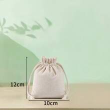 1 pieza Bolsa de lino gris con puntada de cierre y cordón, bolsa de joyería blanca para almacenar artículos pequeños, conveniente para bodas, viajes, regalos y organización de la vida diaria, útiles escolares, accesorios escolares, de vuelta a la escuela, estudiantes universitarios