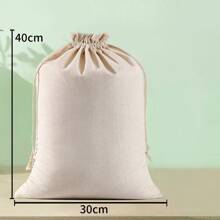 1 pieza Bolsa de lino gris con puntada de cierre y cordón, bolsa de joyería blanca para almacenar artículos pequeños, conveniente para bodas, viajes, regalos y organización de la vida diaria, útiles escolares, accesorios escolares, de vuelta a la escuela, estudiantes universitarios