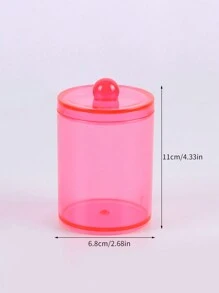 1入圓形透明化妝品收納盒,帶蓋,可裝牙線,適用於桌面梳妝台防塵盒 - 無色 - 查看 12