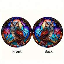 1pc 3d Owl Shaped Stained Glass Decorative Window Hanging, Suitable For Kitchen, Living Room, Office, As A Gift For Mother, Women, Aunt, Sister, Friends, And Bird Lovers In Autumn