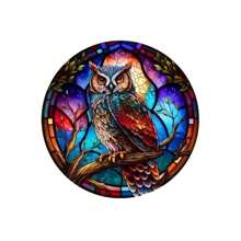 1pc 3d Owl Shaped Stained Glass Decorative Window Hanging, Suitable For Kitchen, Living Room, Office, As A Gift For Mother, Women, Aunt, Sister, Friends, And Bird Lovers In Autumn