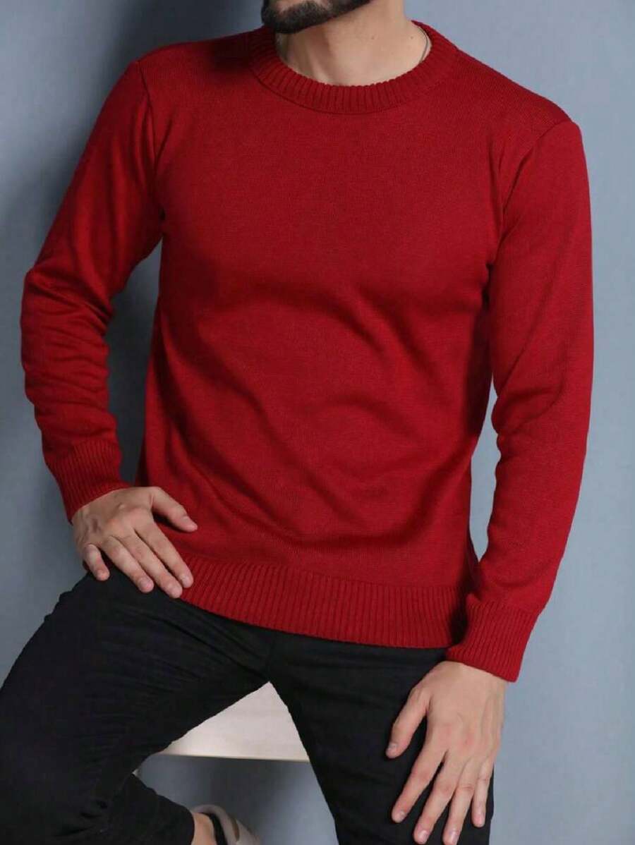 Men Sweaters - Red - View 1