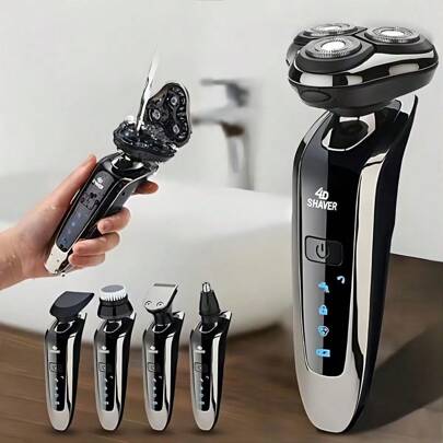 Electric Razor For Men, Dry&Wet 3D Men Electric Shaver , Rechargeable Rotary Shaving Machines , Father's Day Gift For Father Dad Men Husband Boyfriend Battery Capacity 600 MAh