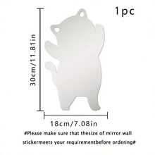 1入組卡通熊狀亞克力鏡，3D牆貼鏡，自粘化妝鏡，牆貼，適用於客廳、浴室、臥室牆面裝飾。 - 銀色 - 查看 3