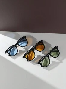 1/3/6 件女士多巴胺彩色方形耳钉时尚眼镜街头海滩配饰女士眼镜遮阳镜适合夏季海滩度假、户外、旅行 - 彩色 - 查看 7