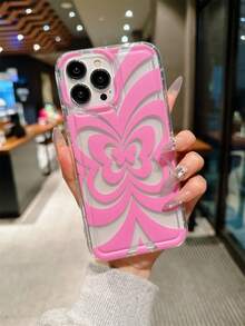 1 Ốp điện thoại Tpu mềm trong suốt thiết kế hình con bướm màu hồng Tương thích với IPhone 15promax/14plus/13promax/12/11/7g/7p/Ix/Xr/Xsmax - Nhiều màu - Xem 1