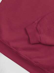 Men Hoodies - 酒紅色 - 查看 4