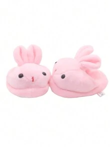 1 Pair Of Doll Shoes For 18-Inch American Dolls, Cute Plush Animal Slippers, Mini Shoes, Warm Rabbit Ear Doll Shoes, Birthday/Festival Gift For Little Girls And Boys